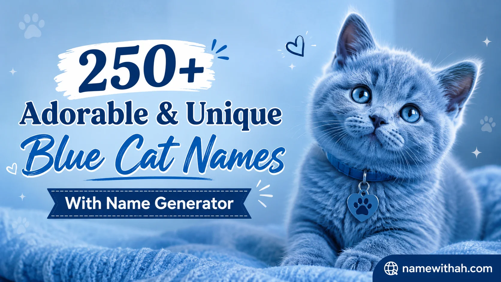 Adorable & Unique Blue Cat Names With Name Generator