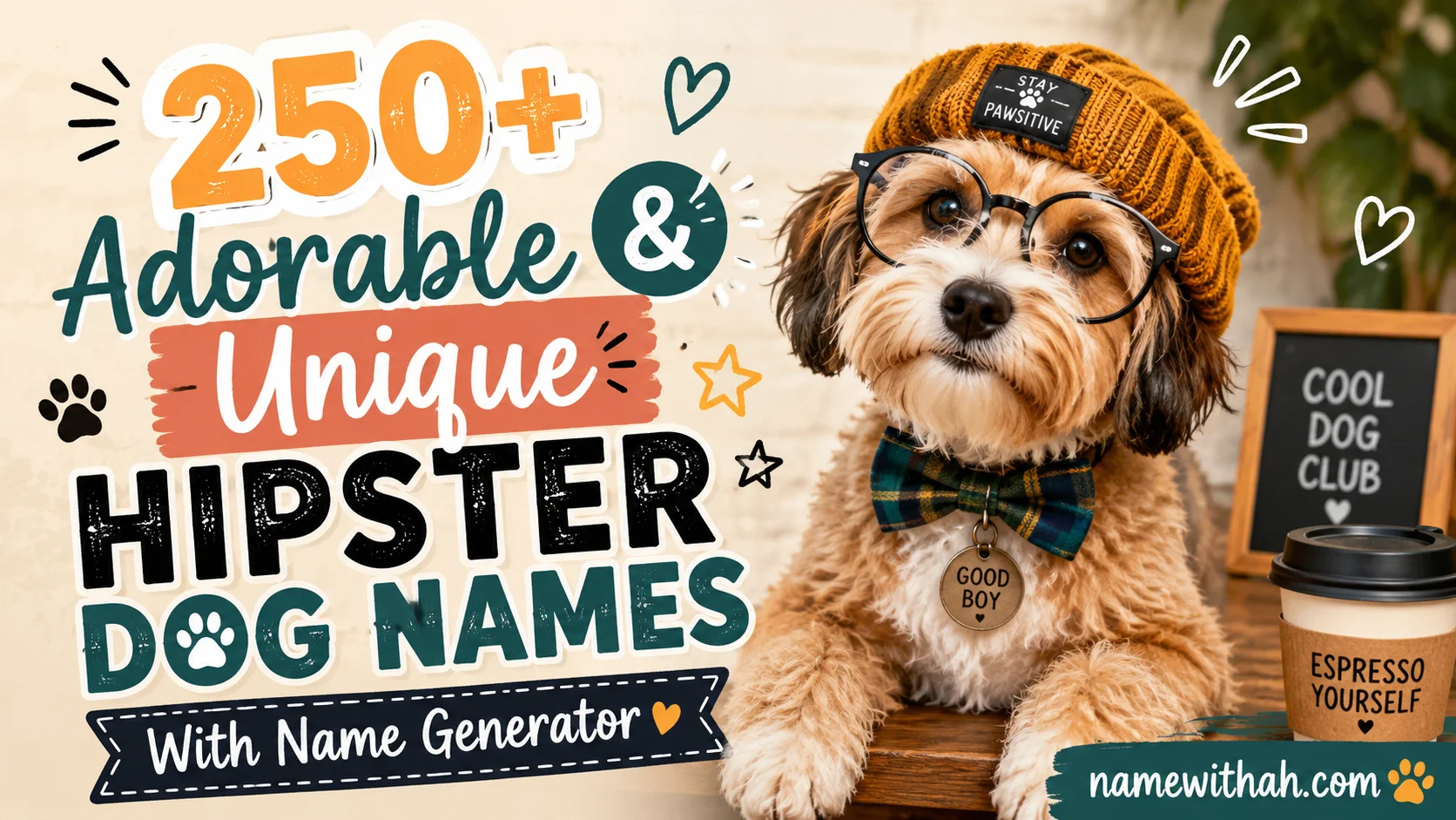 Adorable & Unique Hipster Dog Names With Name Generator