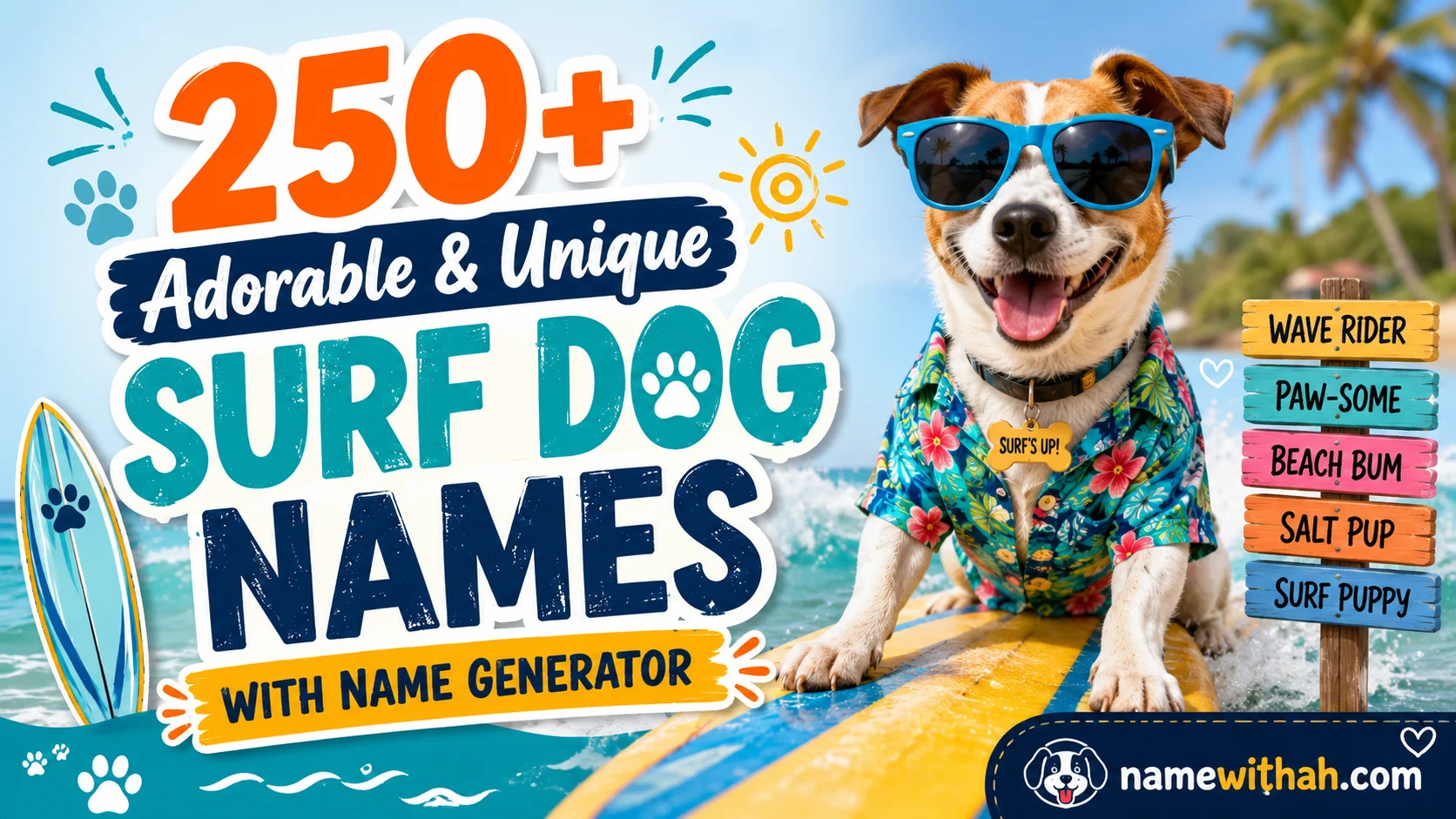 Adorable & Unique Surf Dog Names With Name Generator