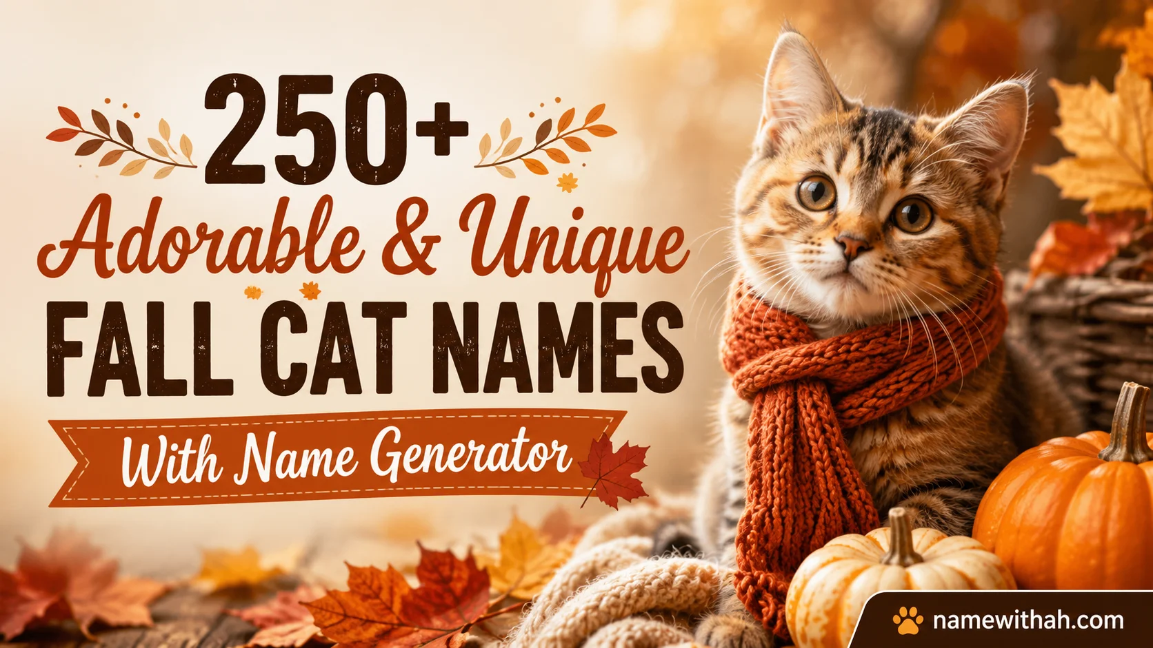 Adorable & Unique Fall Cat Names With Name Generator