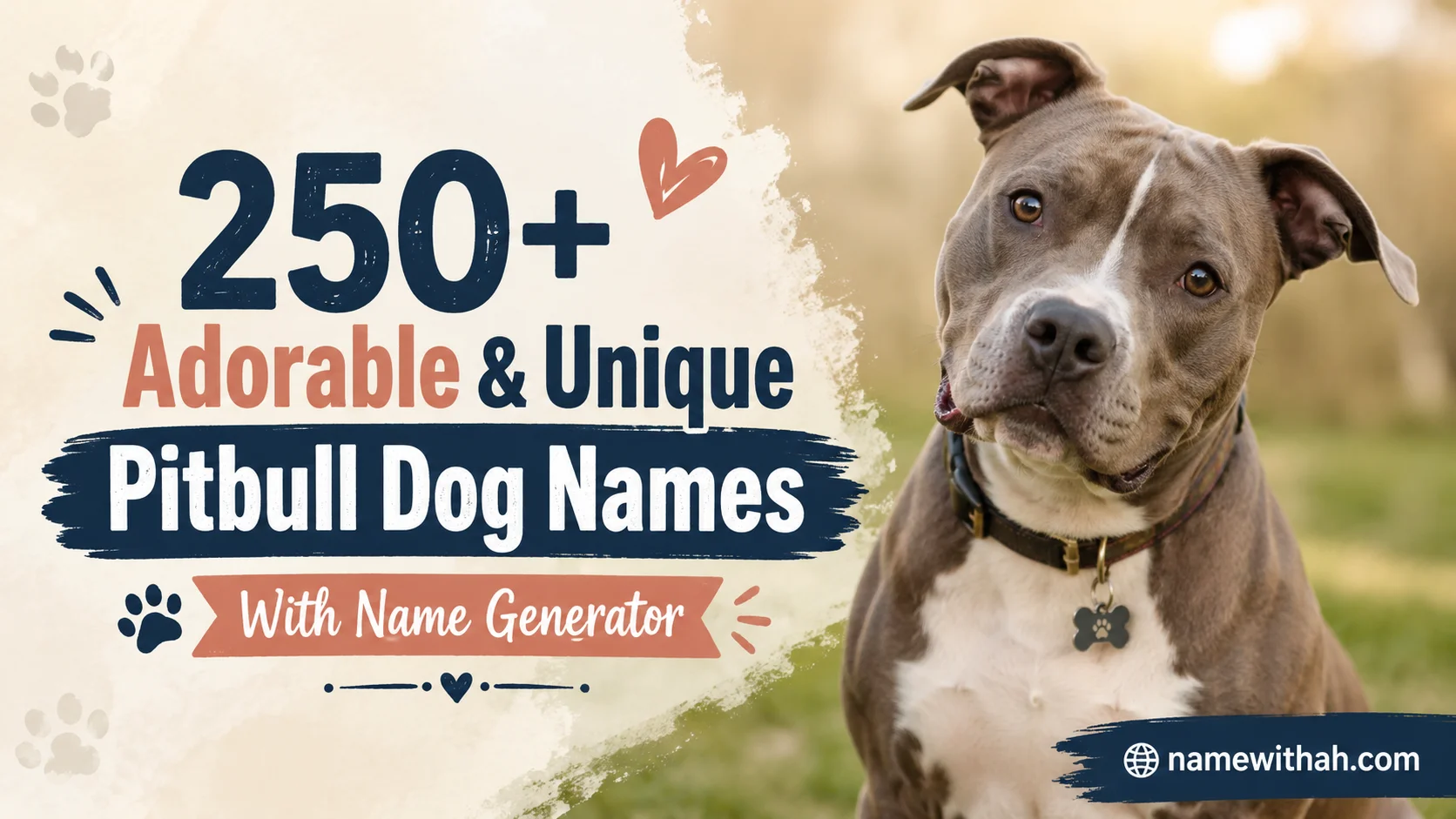 Adorable & Unique Pitbull Dog Names With Name Generator