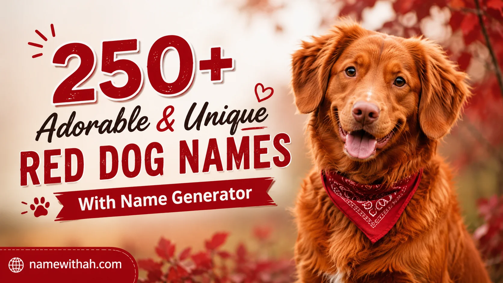 Adorable & Unique Red Dog Names With Name Generator