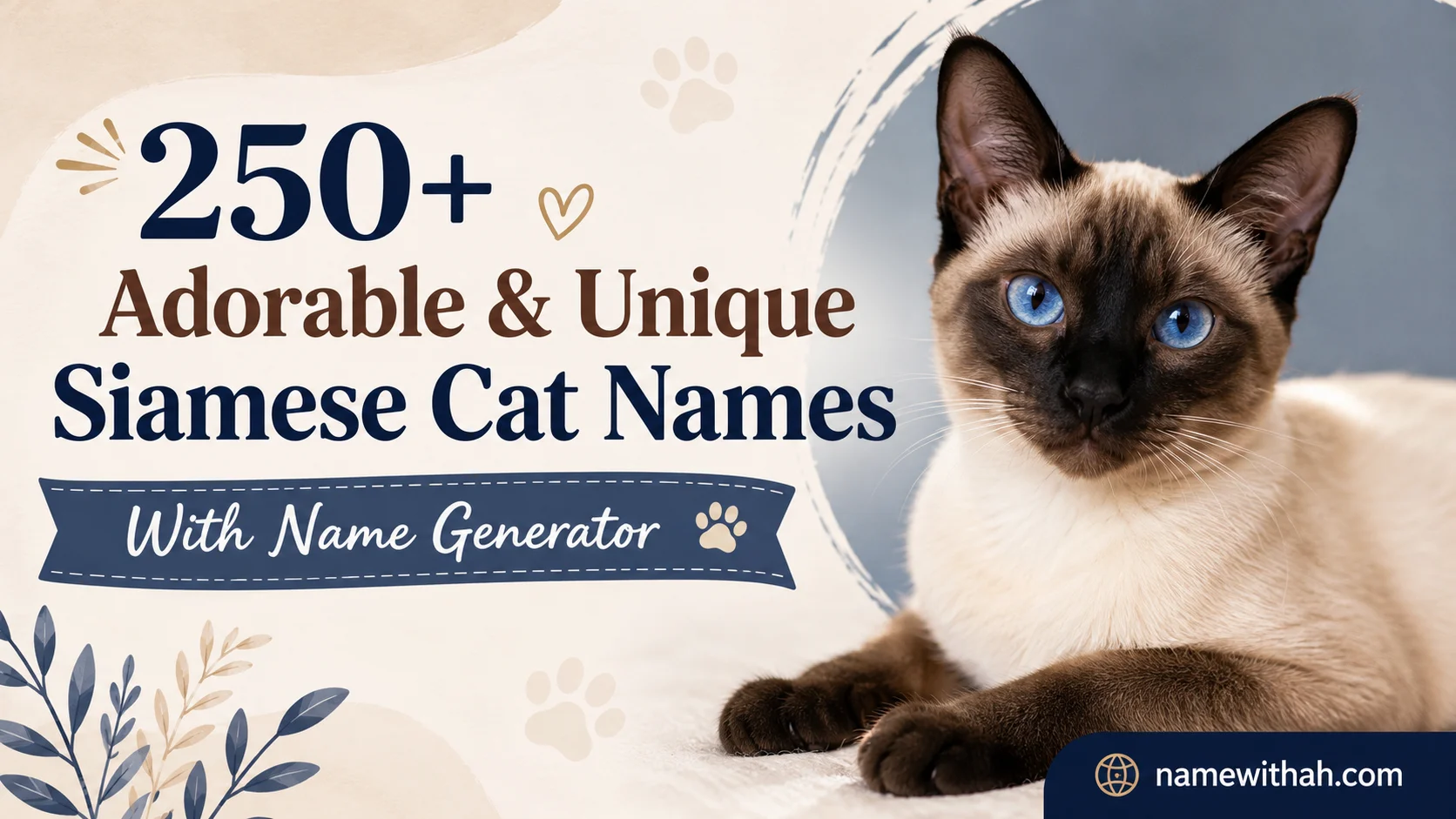 Adorable & Unique Siamese Cat Names With Name Generator