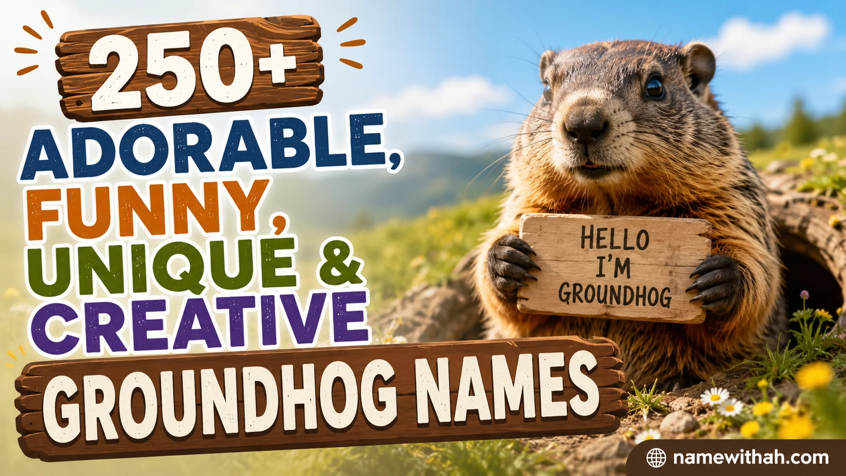 Adorable Funny Unique & Creative Groundhog Names