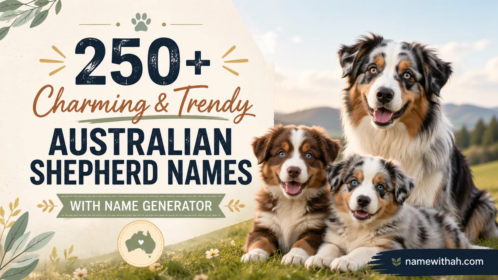 Charming & Trendy Australian Shepherd Names With Name Generator